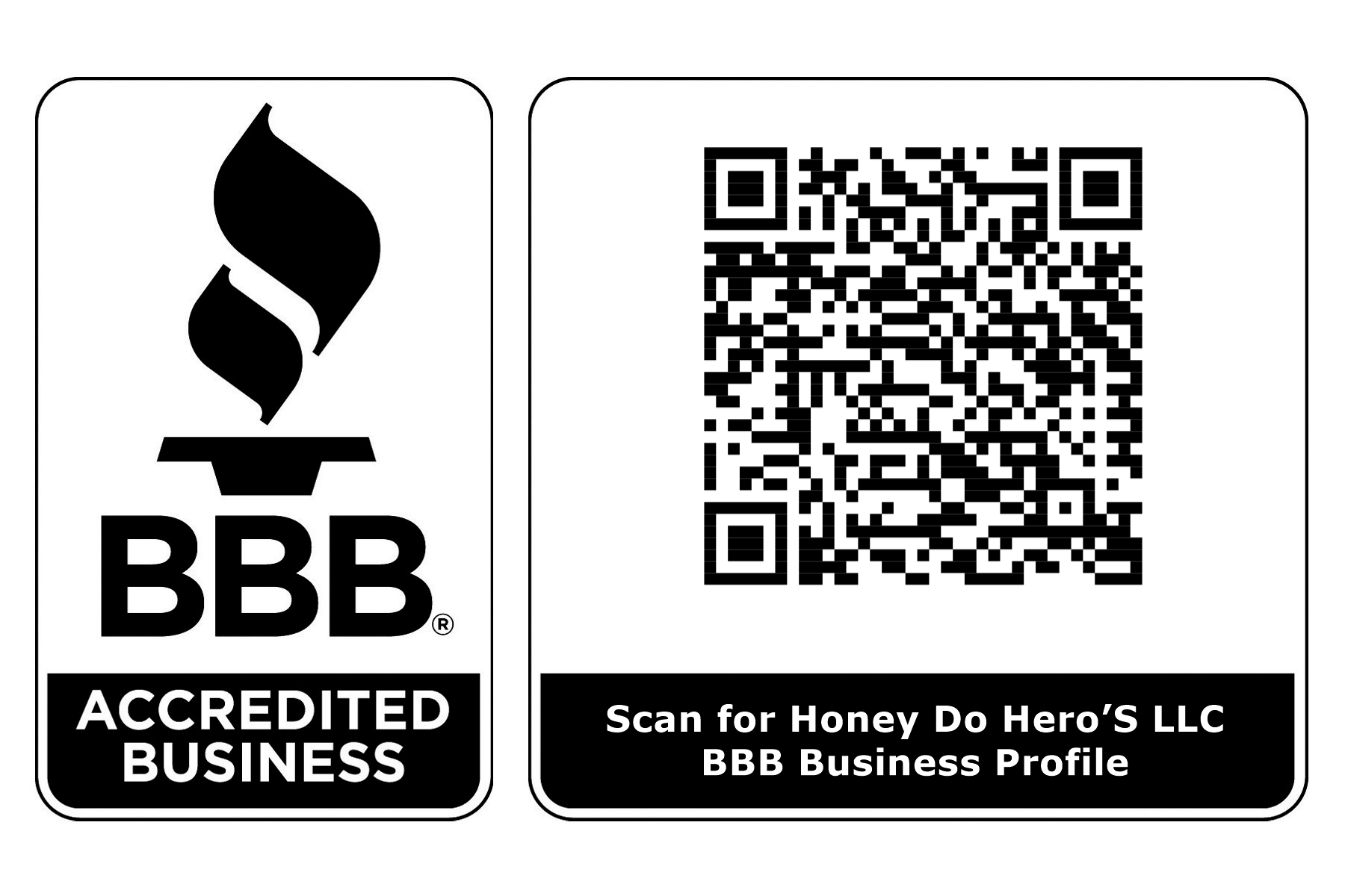 Home QR code linking to the Honey Do Hero's LLC BBB Accredited Business profile